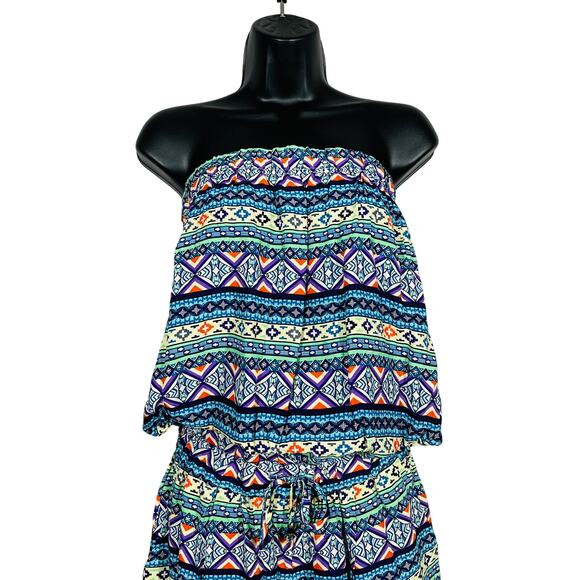 NEW! Grifflin Paris Jumper Romper Casual Shorts Strapless Summer Casual - L - Picture 2 of 5